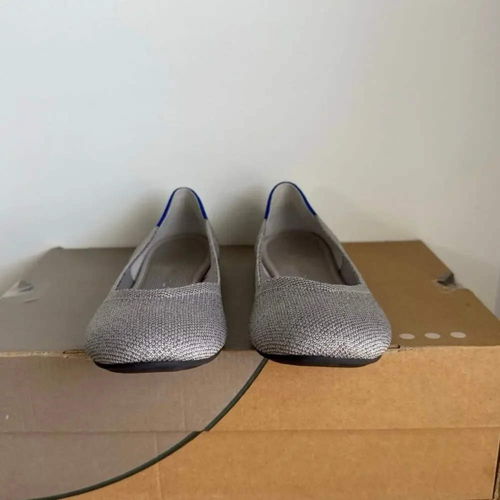 ROTHY’S The Flat ‘Metallic Silver’ Round Toe Women Ballet Flats - SZ 6